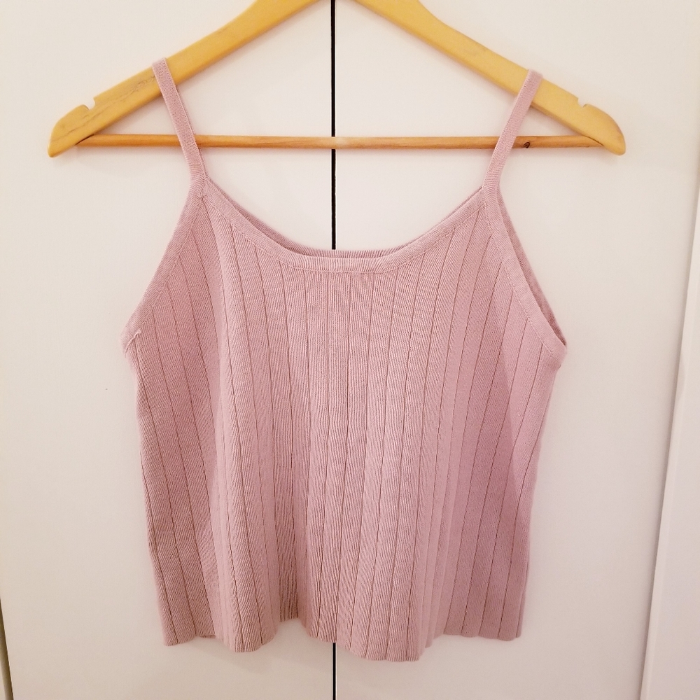 3/$45 | Mauve Pink Ribbed Crop Tank Top Shirt